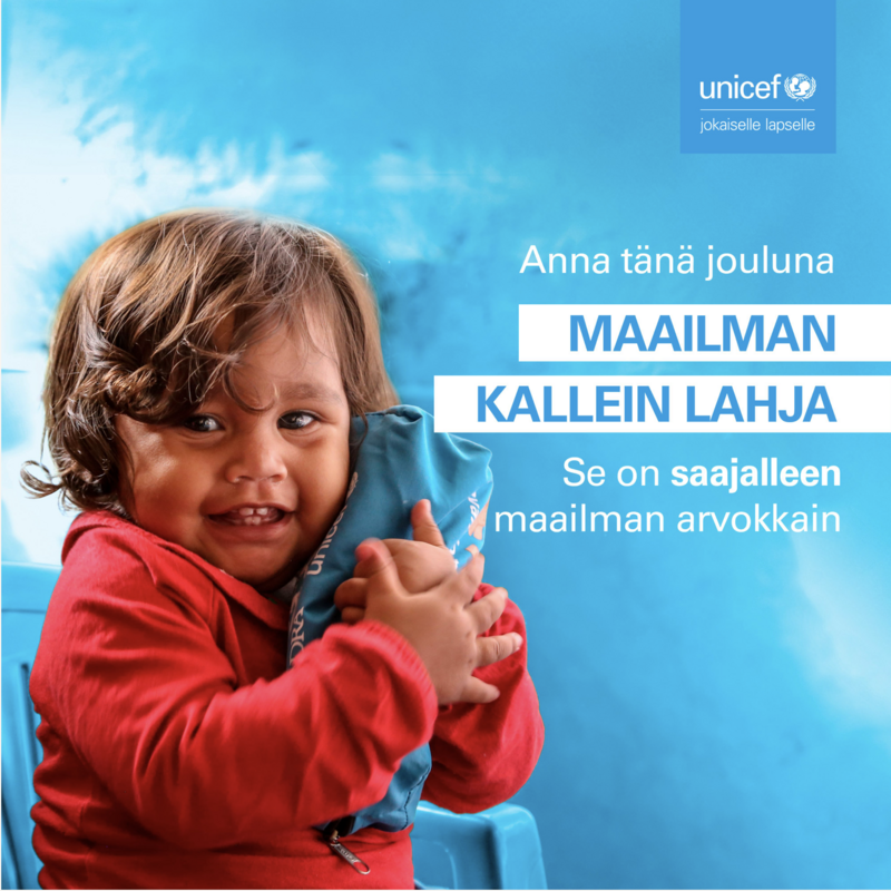 Unicef, joulun varainkeräyskampanja.
